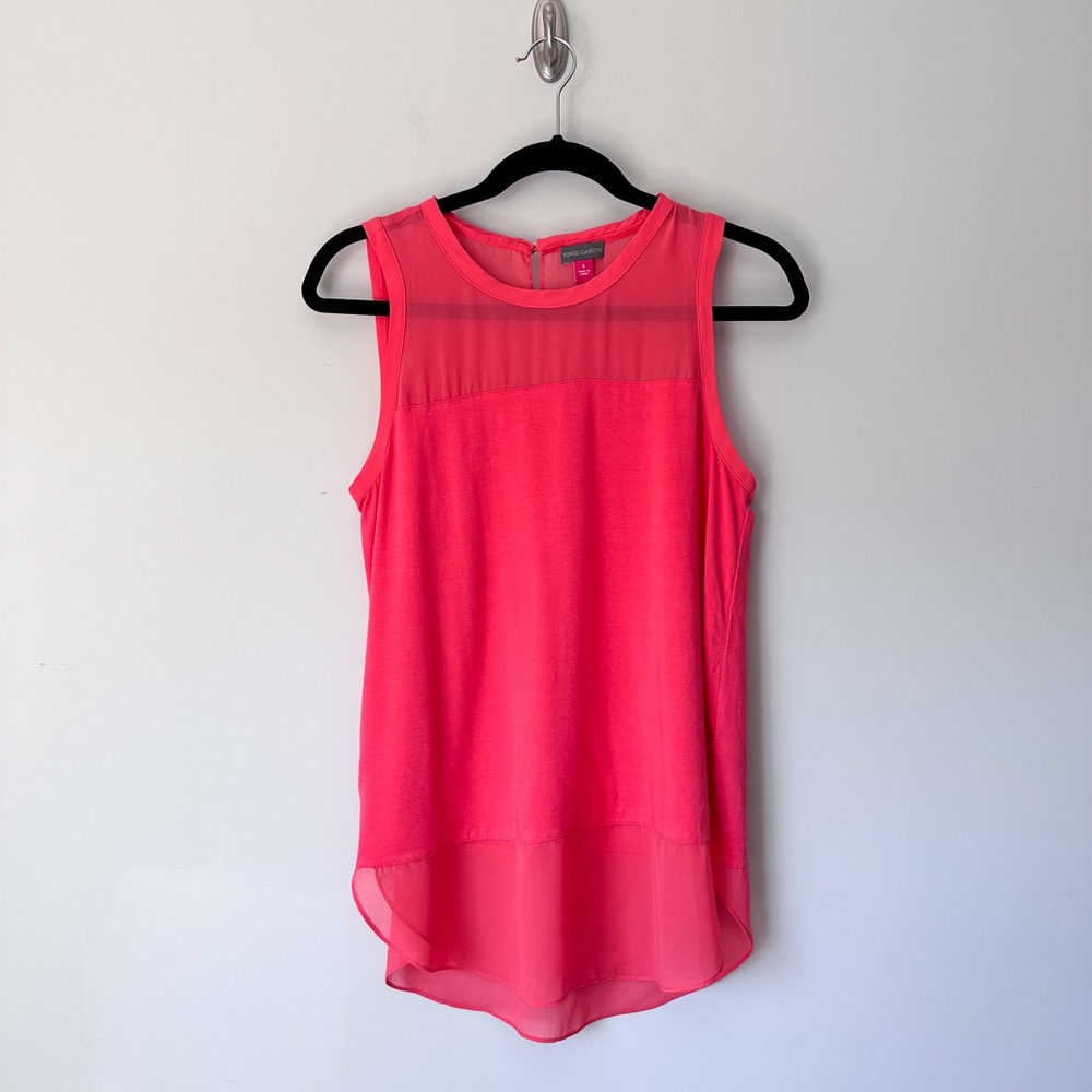 Vince Camuto Coral Sheer Detail Sleeveless Blouse